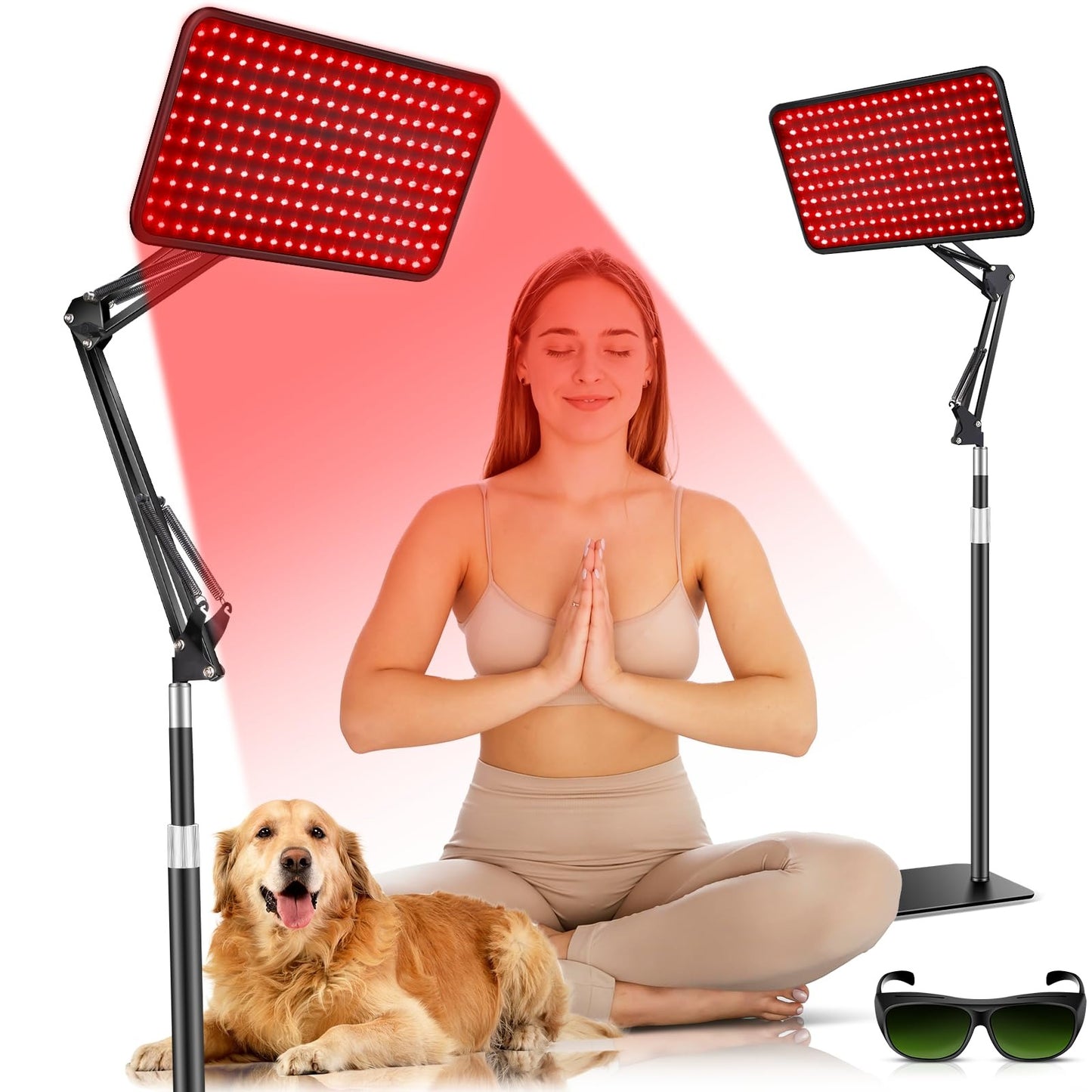 Full Body Red Light Therapy Panel with Stand – 660nm & 850nm Infrared LED for Skin, Pain Relief & Wellness