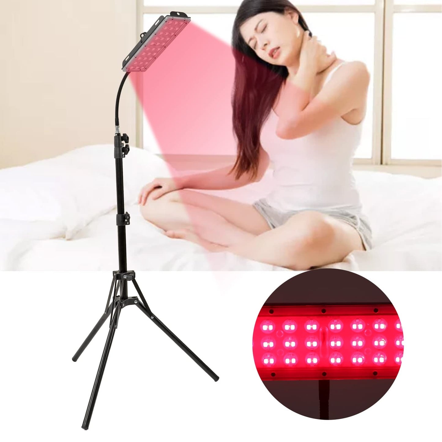 Full Body Red Light Therapy Panel with Stand – 660nm & 850nm Infrared LED for Skin, Pain Relief & Wellness