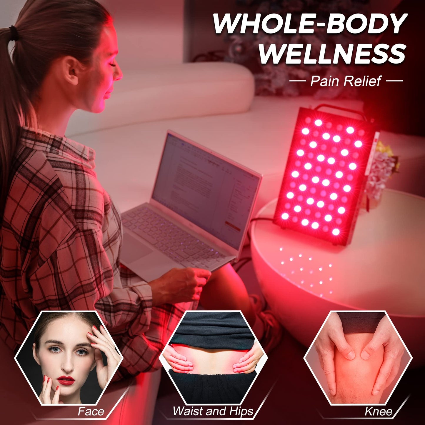 Full Body Red Light Therapy Panel with Stand – 660nm & 850nm Infrared LED for Skin, Pain Relief & Wellness