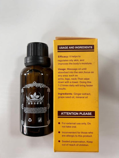 Huang Jia Fang Cao Yuan Ginger Essential Oil – Skin Nourishing, Massage & Aromatherapy Oil (30ml)