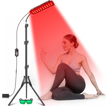 Full Body Red Light Therapy Panel with Stand – 660nm &amp; 850nm Infrared LED for Skin, Pain Relief &amp; Wellness